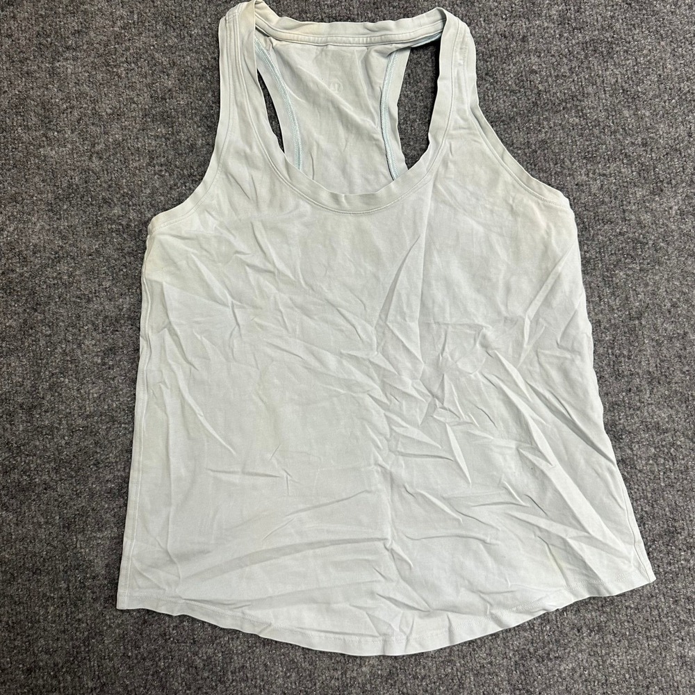 Lululemon Tank Top Womens Size 6 Light Blue Racerback Athletic Yoga Stained Rip